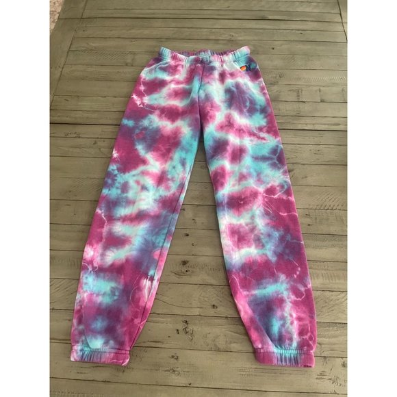 AVIATOR NATION HAND DYED TIE DYE SWEATPANTS - TURQUOISE - Size XS - Picture 3 of 9